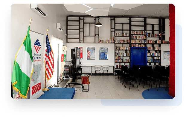 American Corner library at Vibranium Valley Lagos
